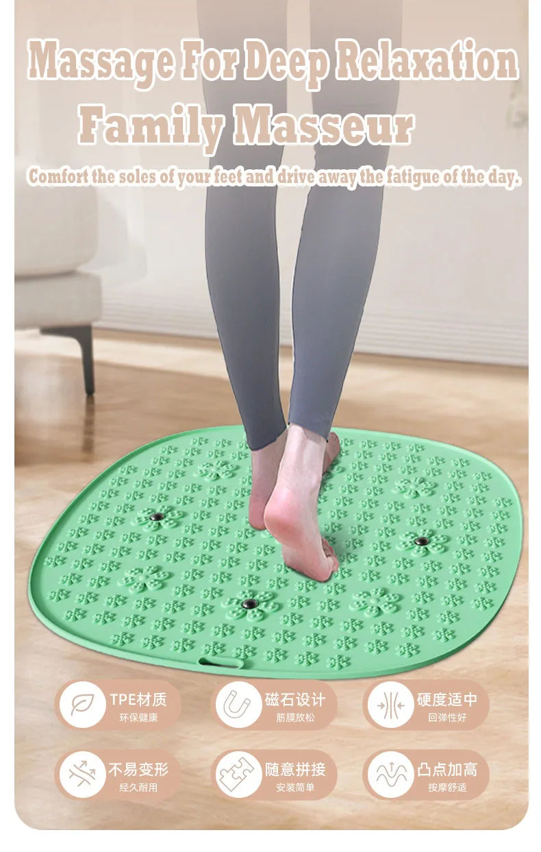 TPE Foot Massage Pad 55×55cm – Raised Bumps, Non-Electric Massage Board