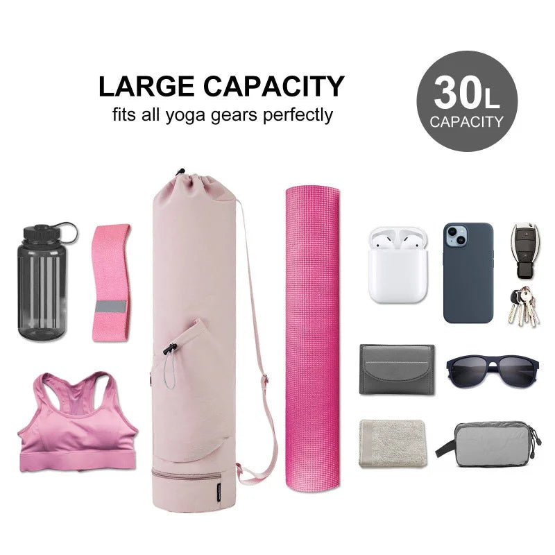 Waterproof Yoga Mat Bag – Bottle Pocket + Wet Storage, Gym & Pilates Carrier