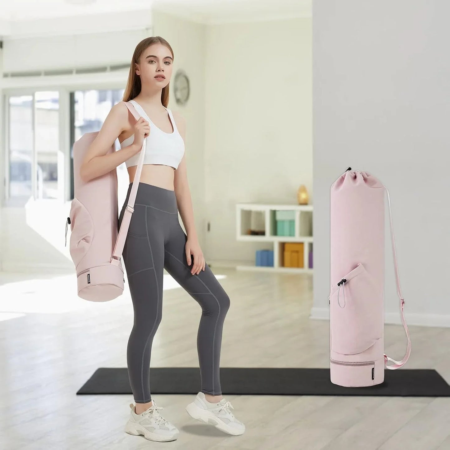 Waterproof Yoga Mat Bag – Bottle Pocket + Wet Storage, Gym & Pilates Carrier